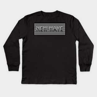 New Wave Lines Distorted Kids Long Sleeve T-Shirt